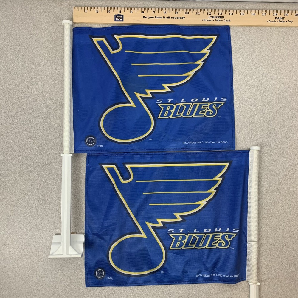 2x St Louis‎ Blues NHL 11X14 Window Mount 2-Sided Car Flag Blue Hockey